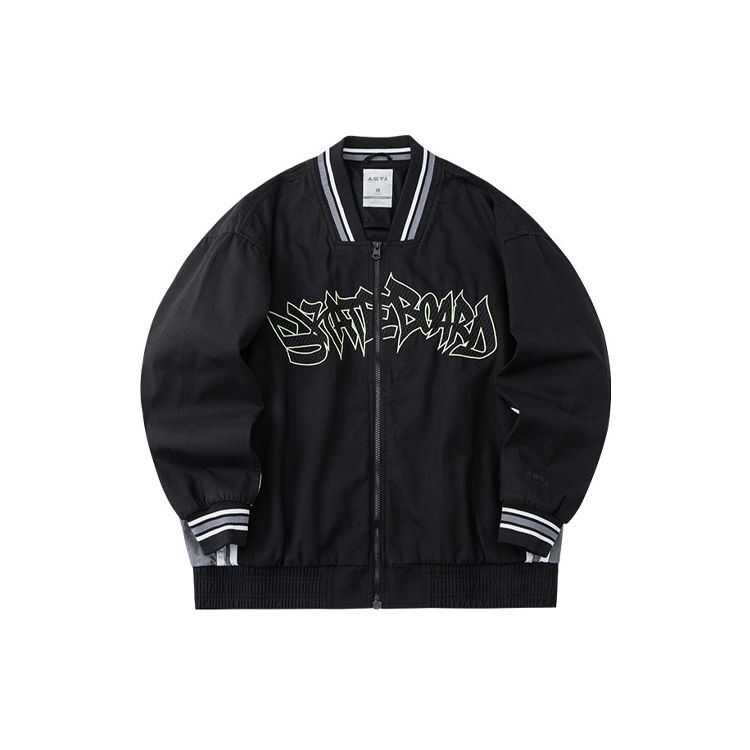 

Спортивная куртка унисекс с тканым буквенным принтом Anta Skateboard Series, черная 172218609-3