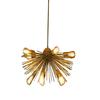 Brass Shiny Flush Mount Pendant Lighting - 10 Arms (Golden, Standard Size)
