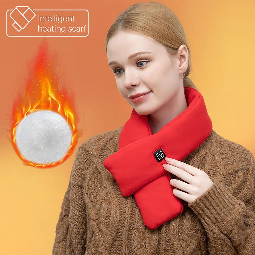Electric Neck Heating Scarf winter warm Heated Scarfs soft Three-gear Temperature Control Neck Wrap Warmer no battery