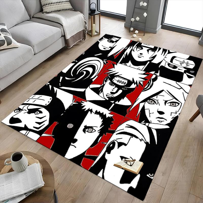 1pc Naruto Characters Collage Carpet for Playroom Bedroom Living Room Sofa Home Decor,kids Game Area Rug Non-slip Floor Mat Y723120