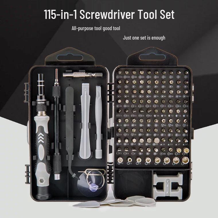115-Piece Home Repair Screwdriver Set for Mobile Phones with Gift Toolbox