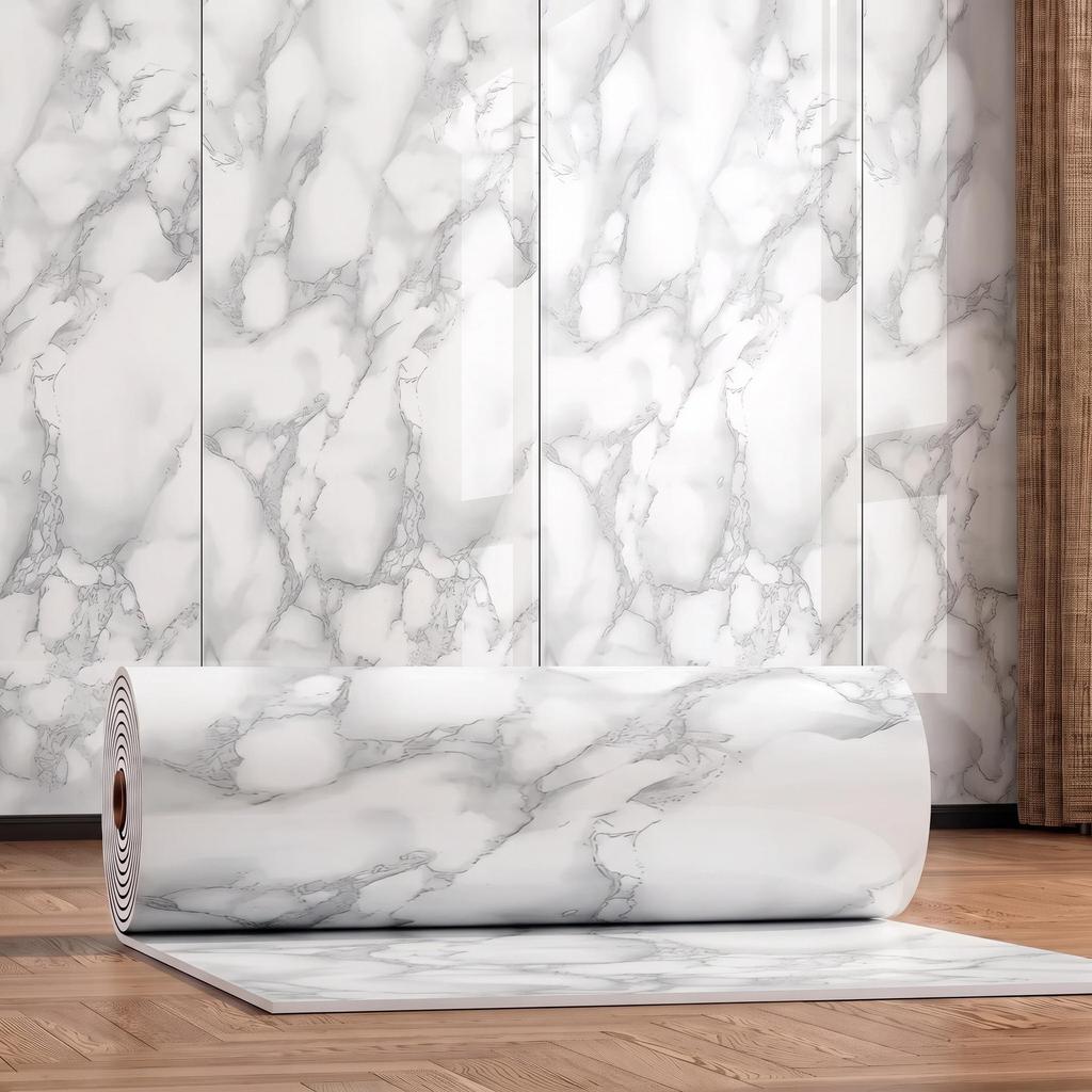Gold-Plated Marble-Style Waterproof Wall Stickers for TV Backgrounds