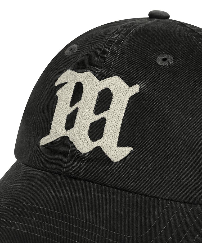 MAHAGRID Vintage Washed M Ball Cap Black(Mg2Gsmab35A)