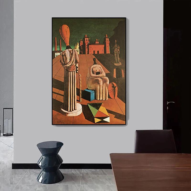 Giorgio De Chirico Pósteres Abstractos Vintage Obras de Arte Pintura Surrealista en Lienzo Impresiones Arte de Pared Imagen Sala de Estar Decoración del Hogar