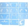 12 Pcs Reusable Face Painting Stencils, PET Body Tattoo Templates for Halloween Christmas Party, DIY Art Design, 20 X 12cm, Easy To Use and Clean