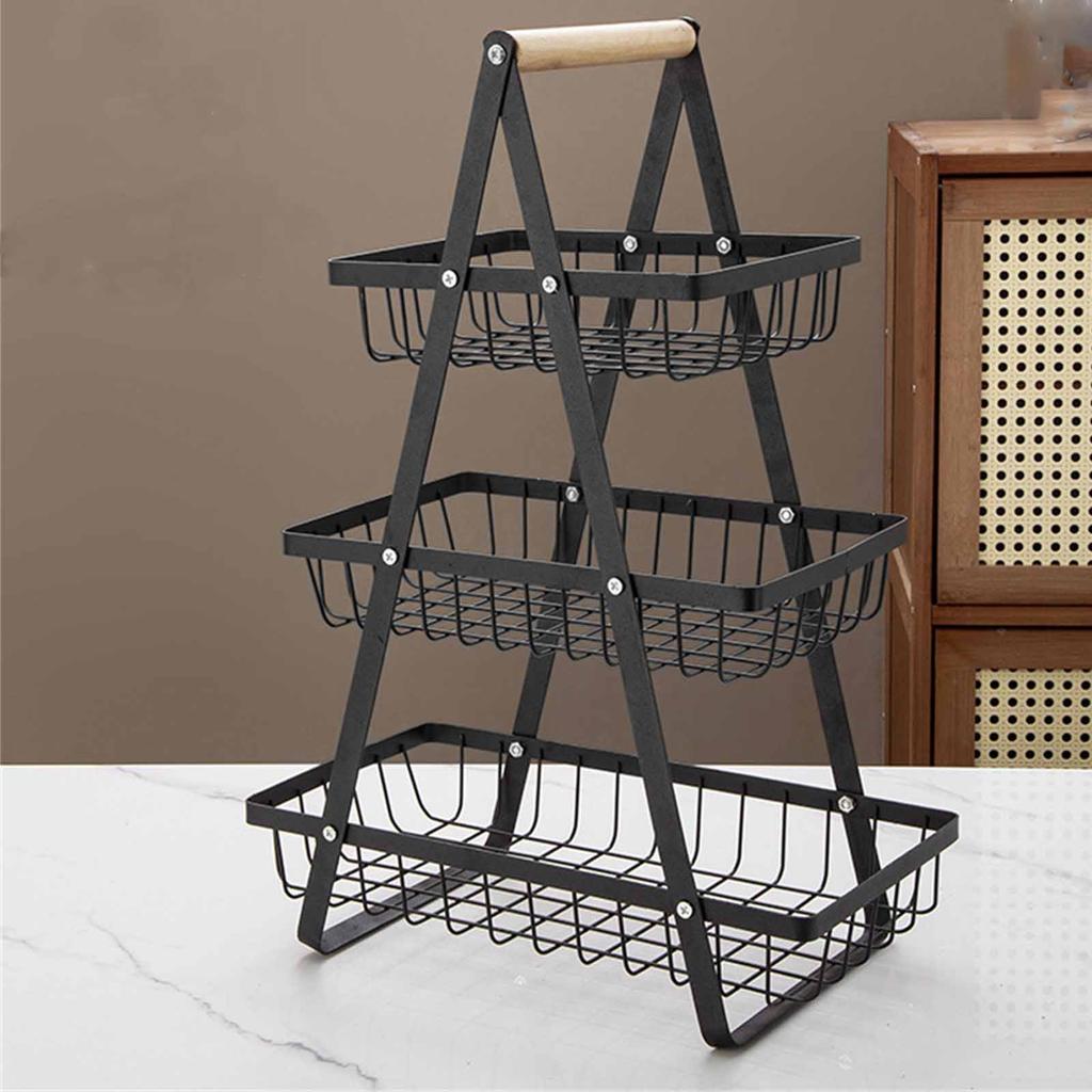Multi,Layer Kitchen Fruit Basket, Snack Storage Rack, Countertop Organizer for , Vegetables & Snacks