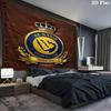 Al-Nassr FC Wandteppich Ästhetischer Wandbehang Bedruckter Stoffdecke Dekorative Wandteppiche für Schlafzimmer Wohnzimmer Heimdekoration