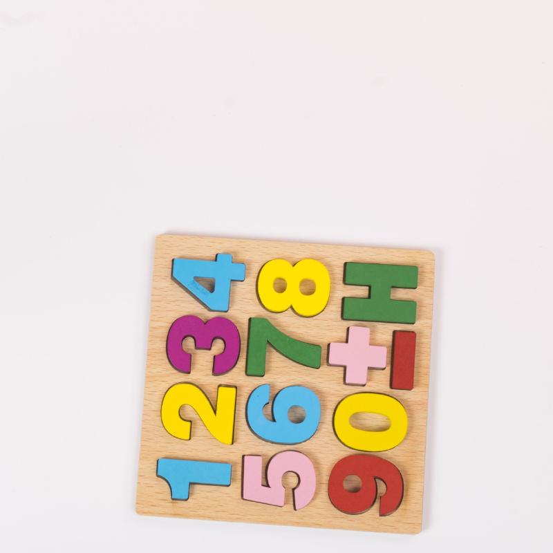 Jucării Educative din Lemn pentru Copii, Ajutoare pentru Învățare Timpurie, Recunoaștere Forme Digitale, Puzzle-uri 3D pentru Studenți, Plăci de Prindere Manuală.