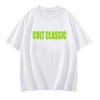 Cult Classic Vintage Black and White Bold Letter Printed High Street T-Shirt Cotton Graphic Tee Unisex Unisex Summer Streetwear