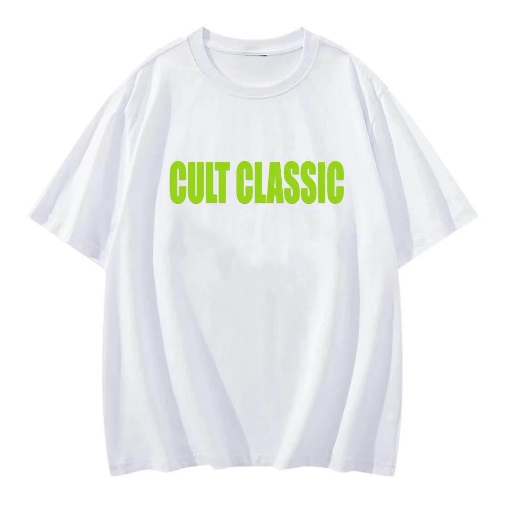 Cult Classic Vintage Black and White Bold Letter Printed High Street T-Shirt Cotton Graphic Tee Unisex Unisex Summer Streetwear