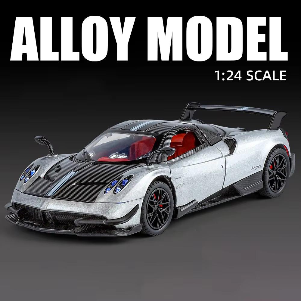 1:24 Pagani Huayra BC Alloy Sports Model Diecast Metal Racing Car Vehicles Model Simulation Sound Light Collection Kids Toy Gift