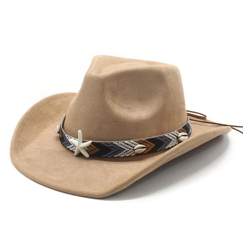 New Beach Resort Suede Top Hat Men's and Women's Couple Hat Western Cowboy Top Hat Jazz Hat for Performance