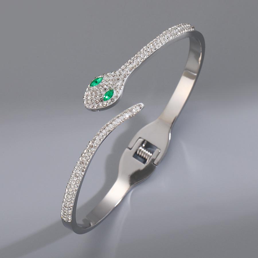 2024 Hot Trend Silver & Diamond Titanium Steel Bangle for Women