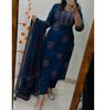 Women Designer Kurta Pant Dupatta Set Indian Bollywood Top Tunic Salwar Suit Party Wear