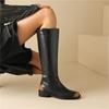 Women's Low Heel Boots Autumn and Winter New High Quality Thick Heel Cowhide Boots Comfortable Breathable Large Size Boots