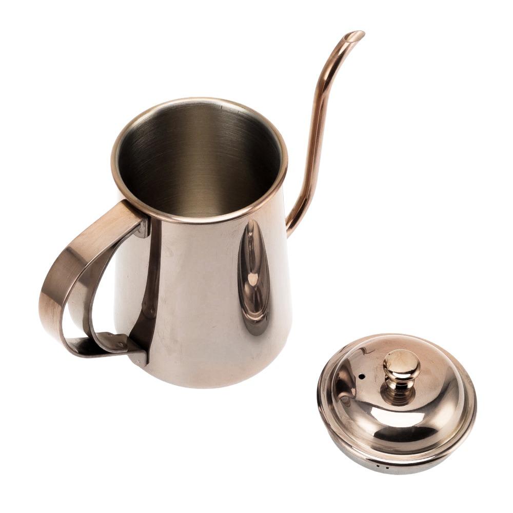 304 Stainless Steel Pour Over Coffee Kettle 650ml Capacity Gooseneck Coffee Pot Tea Brewing