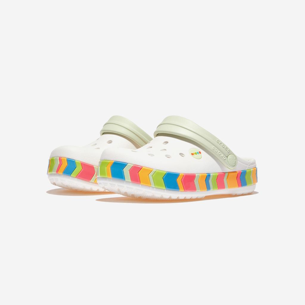 Crocs Chevron Band Clog Kids [CRS213839-WHITE/MULTI]