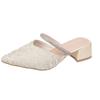 Summer pointed head bag head cool slippers women wear summer middle heel new high heels women thick heel fairy