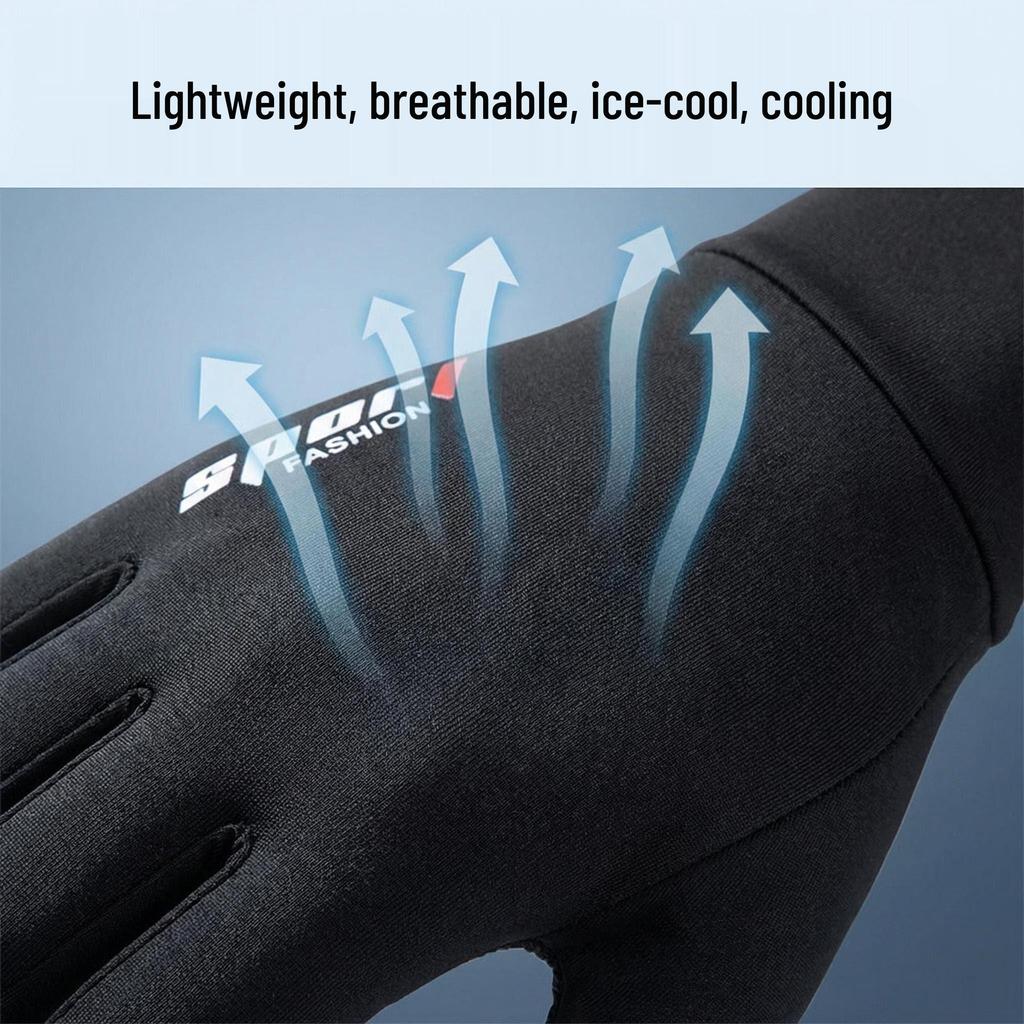 Men's Summer Ice Silk Non-slip Sun Gloves for Driving, Cycling, Takeaway & Fishing - 2.5 Finger Exposed & Full Finger Options