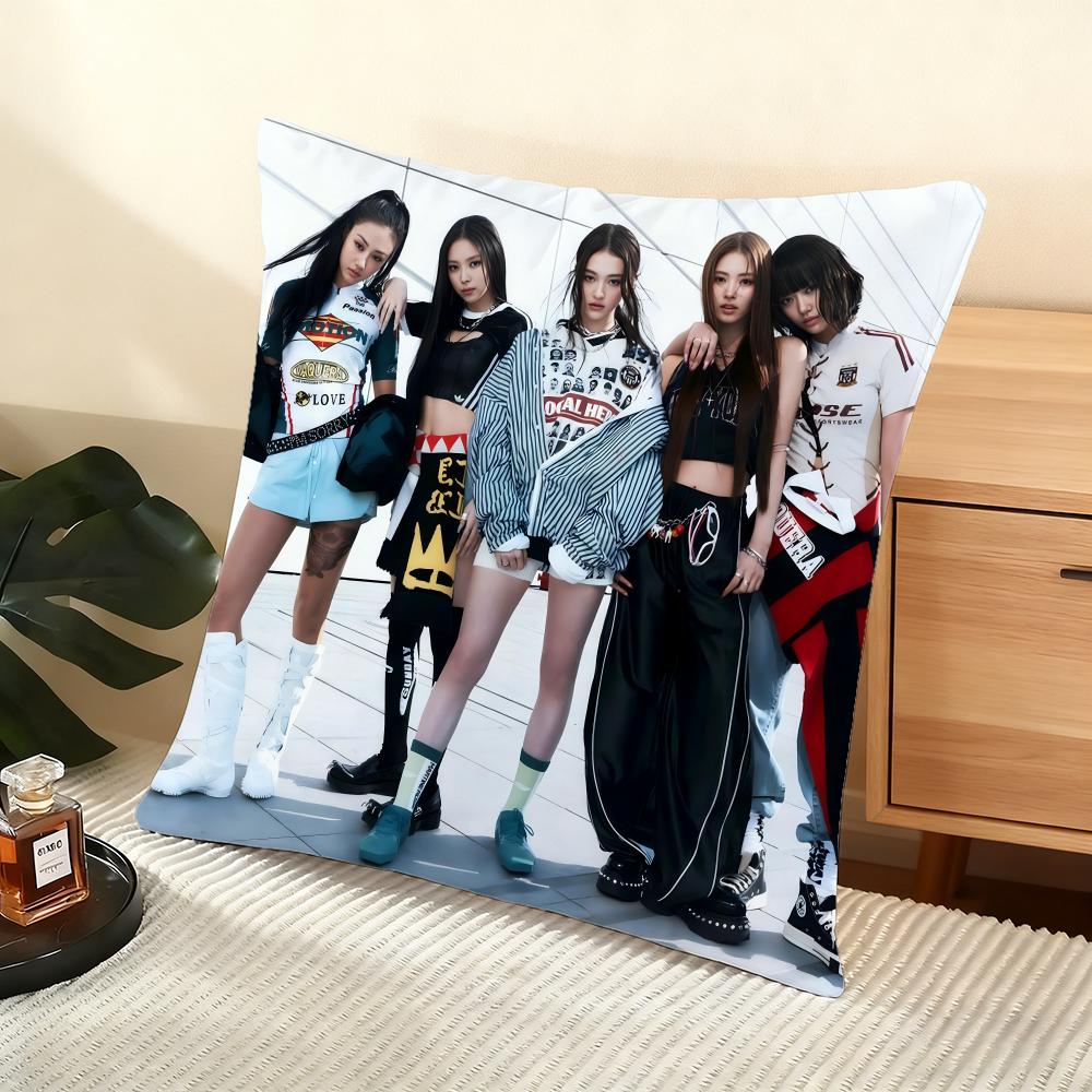 Korea Hot Girls Group Meowv Cushion Cover Silky Short Plush Home Sofa Cushion Cover - Invisible Zipper Home Decoration