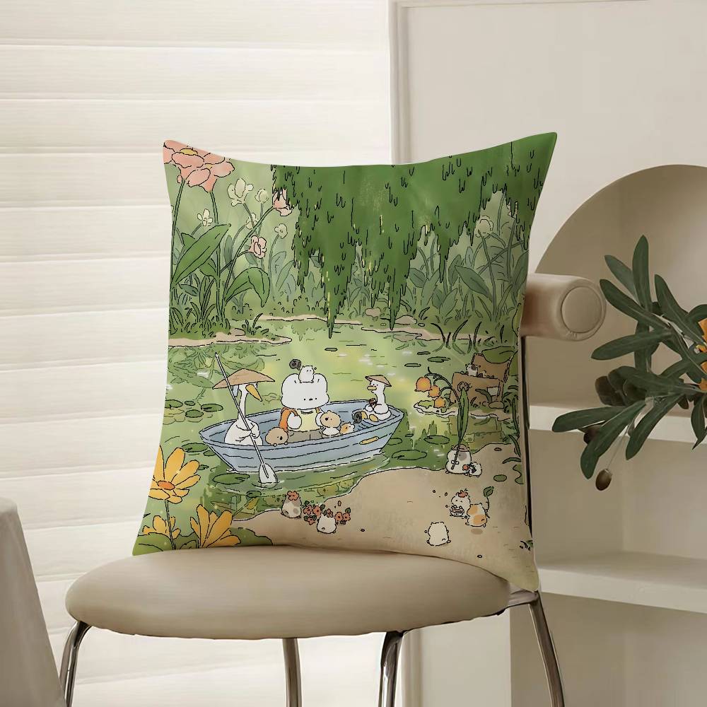 

Author Somdoo Cute Animals Thinking Pillow Case Comfort Sofa Bed Silky elegant Invisible zipper Decorative cushion cover 12x12Inch