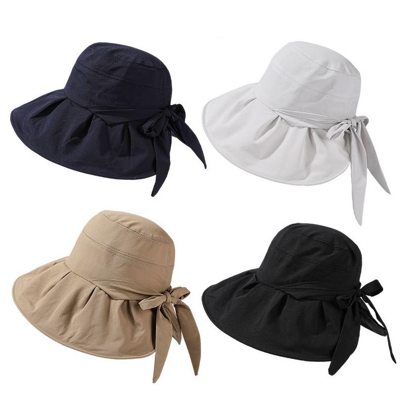 Cappello da Pescatore Estivo Leggero Traspirante Ampia Tesa Protezione Solare Monocolore Cappello Parasole