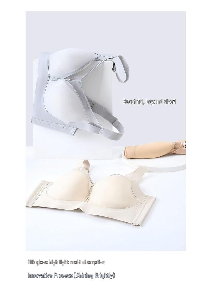 Wire-Free Plus Size Ultra-Thin Bra - Large Cup, Side Support, Anti-Sagging, Massage Cup, Push-Up Lingerie