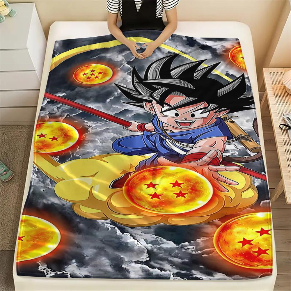 

Son Goku Anime Print Flannel Blanket, Soft Warm for Bedrooms Sofas Beds, Perfect for Travel Picnic Chair -HE29 75x90cm