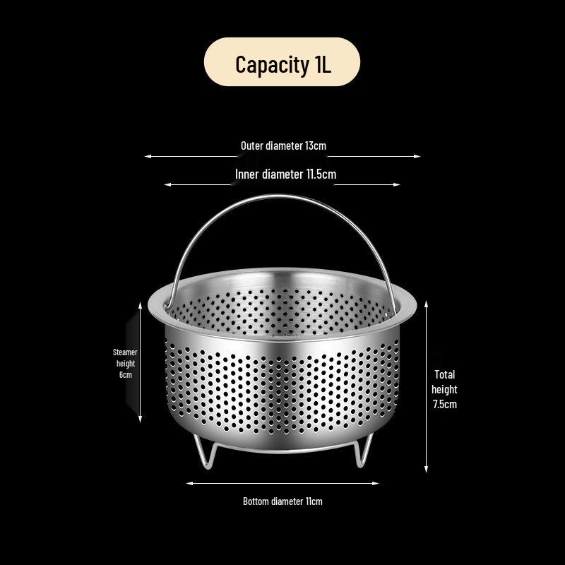

Extra Thick 304 Stainless Steel Rice Cooker Steamer Basket & Water Separator