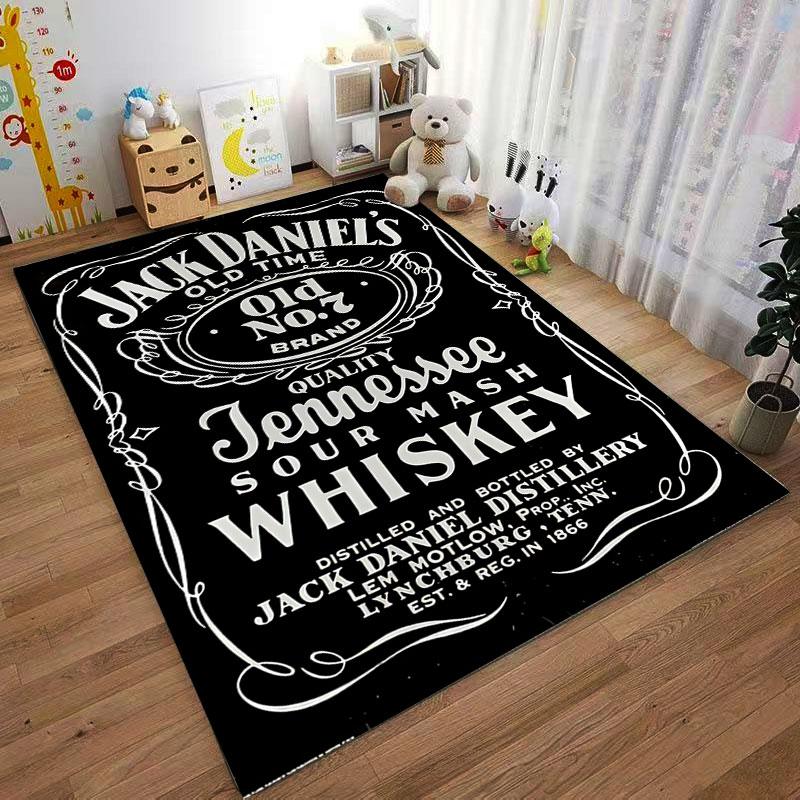 Jack Daniel's Label Carpet Suitable As a Non-slip Mat for the Living Room or Bedroom Sofa