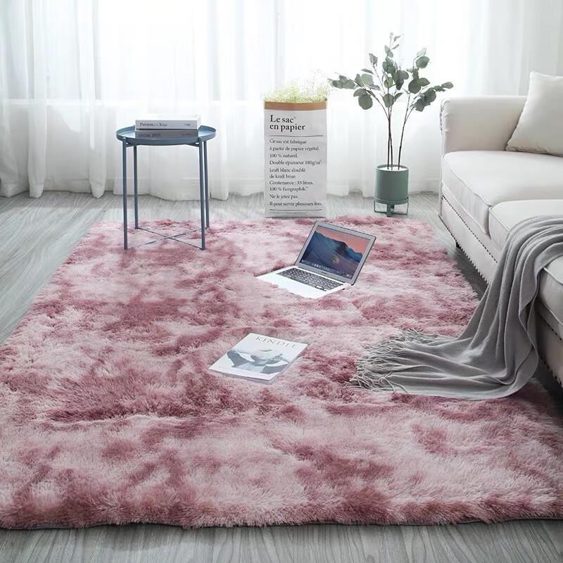 Changbaosen Tie-Dye Gradient Plush Area Rug