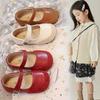 Girls' Rose Flower Leather Shoes2026Spring and Autumn New Leather Performance Shoes for Children In Various Sizes, Solid Color Flats