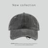 Washed Hole Baseball Cap Fashionable Versatile Retro Solid Color Embroidery Casual Simple Sunshade Cap