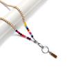 Stylish Beaded Lanyard ID Badge Holder with Lobster Clasp Keyring Natural Wood Beads Work Card Lanyard