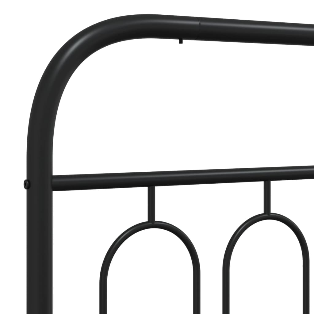 Metal Bed Frame with Headboard and Footboard Black 75 x 190 cm