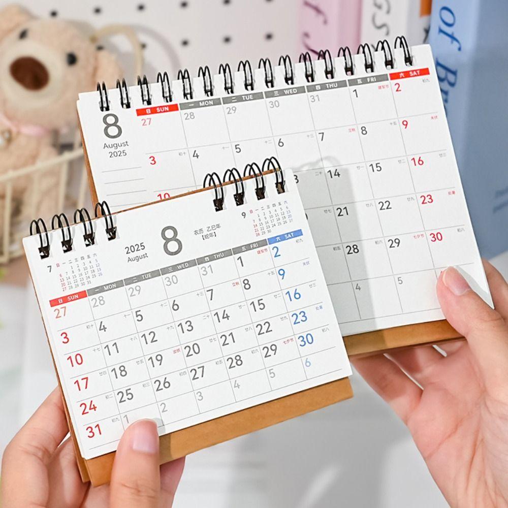 Simple Coil 2026 Desk Calendar Portable Desktop Decoration Mini Calendar Schedule Planner Gifts