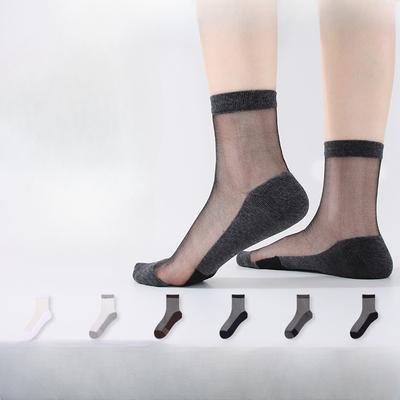 Men's Summer Thin Fashion Solid Color Business Cool Breathable Tube Socks