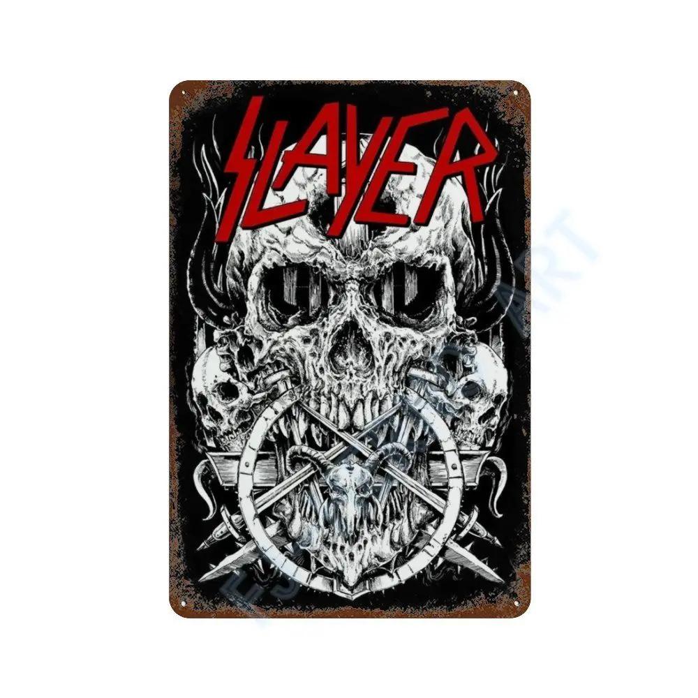 Vintage Slayer Heavy Metal Album Plakát Kovový Plechový Značka Deska Severské Nástěnné Umění Talíře pro Domácí Dekoraci Pokojů Dárky pro Kluuka