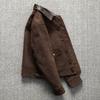 Retro Uncoated Top-layer Sheepskin Genuine Leather Jacket for Men's Classic Old Short Lapel Slim Spring and Autumn Jacket