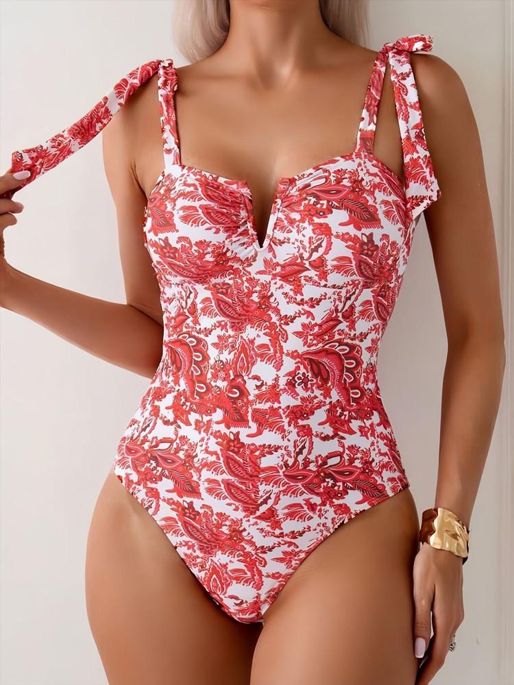 

2025 Купальники Женские Сексуальные Купальники Цельные Купальники Купальный Костюм Комплект Бикини Пляжная Одежда Монокини XL красный