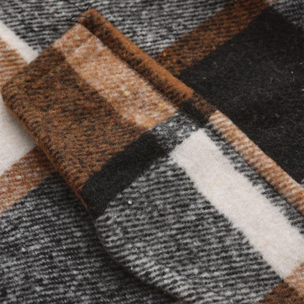 Neues Leichter Luxus Herrenhemd Koreanische Urbane Mode Retro Langarm Tasche Strickjacke Tops Hohe Qualität Verdicktes Karo Bluse S-2XL