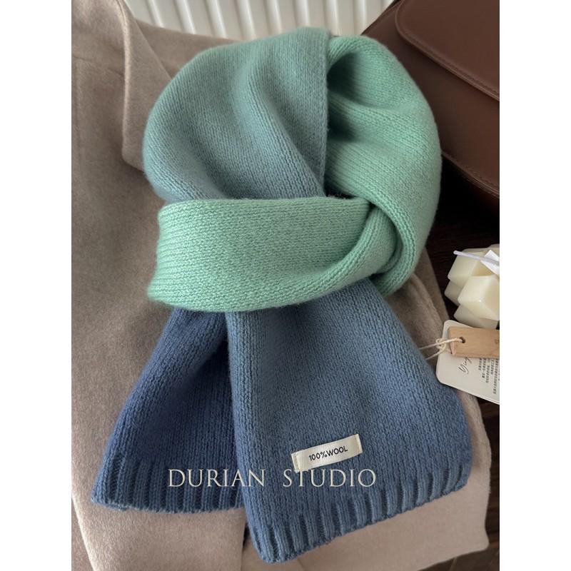 Womens Gradient Knit Wool Scarf Winter Warm Thick Neck Wrap 100% Pure 160x20cm Fashion Accessory