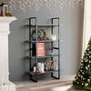 VidaXL 4-Tier Bookcase Grey 80x30x140 Cm Solid Pine Wood