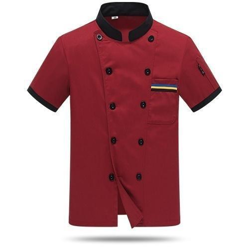 Restaurant Cook Shirt Short Sleeve Chef Jacket Baker Uniform Kitchen Caterers Clothes
