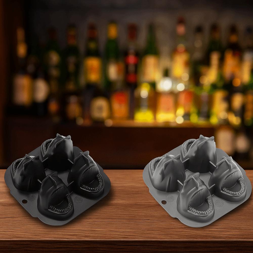 2pcs 3D Sharks Ice Cube Mold 4 Grid Ice Cube Maker Durable Ice Cube Tray  Summer