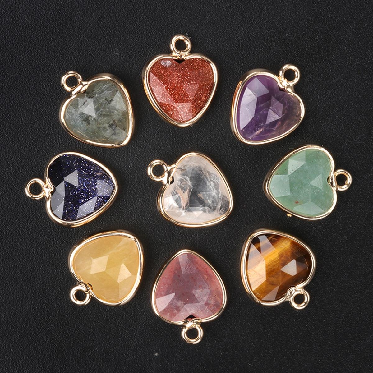 

Маленький натуральный камень в форме сердца, кулон с завернутым краем, подвески из розового кварца для изготовления ювелирных изделий, ожерелье, серьги, аксессуар 11 мм 2Pcs/11mm