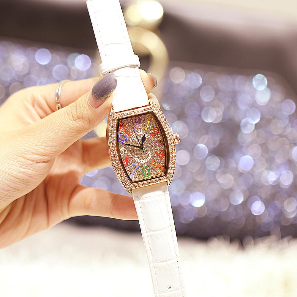 Same Fashion Retro Women S Watch, Wine Barrel Type Diamond-Encrusted Digital Belt Waterproof Watch