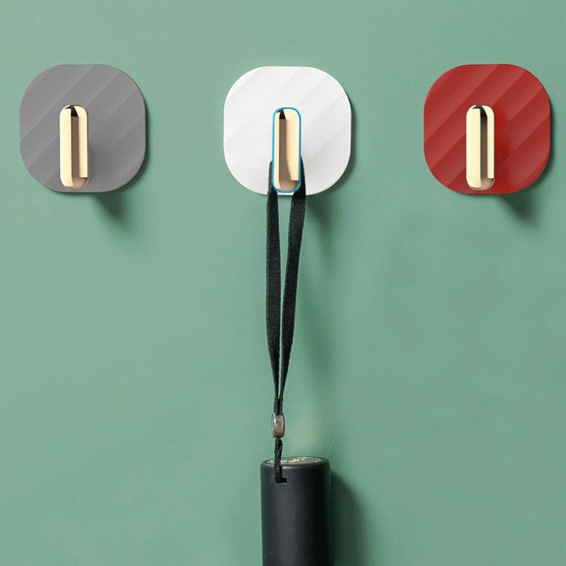 4Pcs Punch-free Hooks Strong Viscose Adhesive Hook Door Wall Bathroom Kitchen Key No Trace Viscose Coat Hook