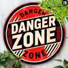 Vintage Danger Zone Round Metal Wall Art Sign 8x8 Inch Aluminum Decor for Home Garage Bar