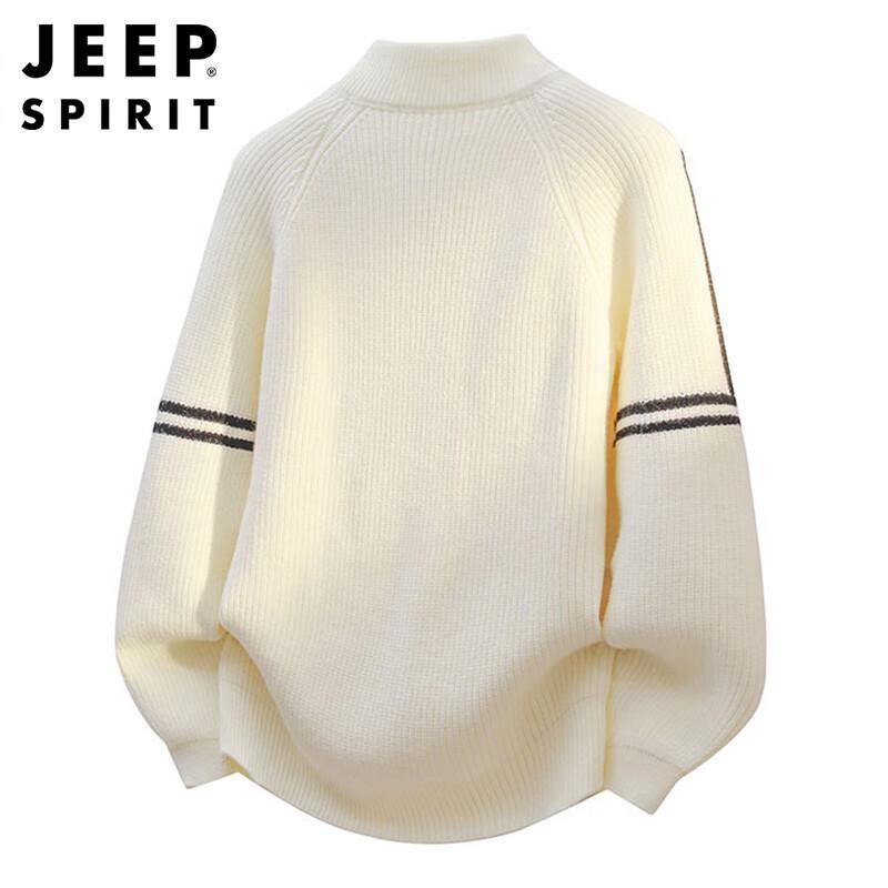 JEEP SPIRIT Men's Stand Collar Knit Sweater